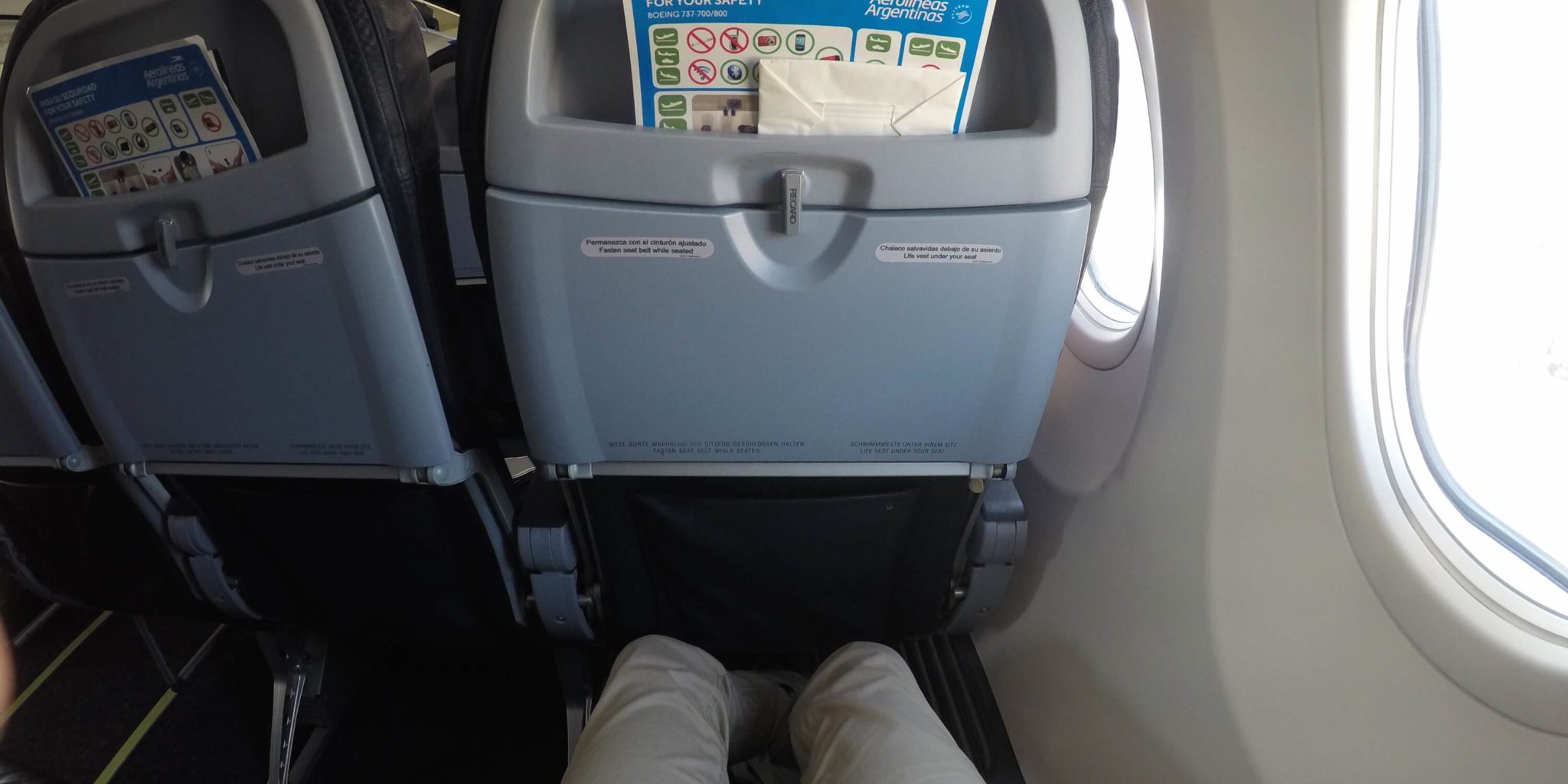 Medidas de asientos de Aerolíneas Argentinas