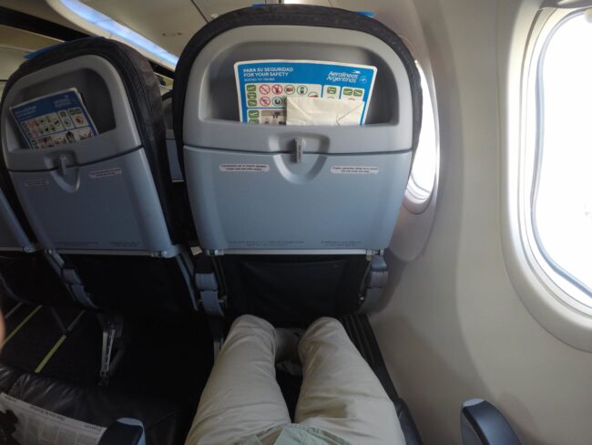 Medidas de asientos de Aerolíneas Argentinas